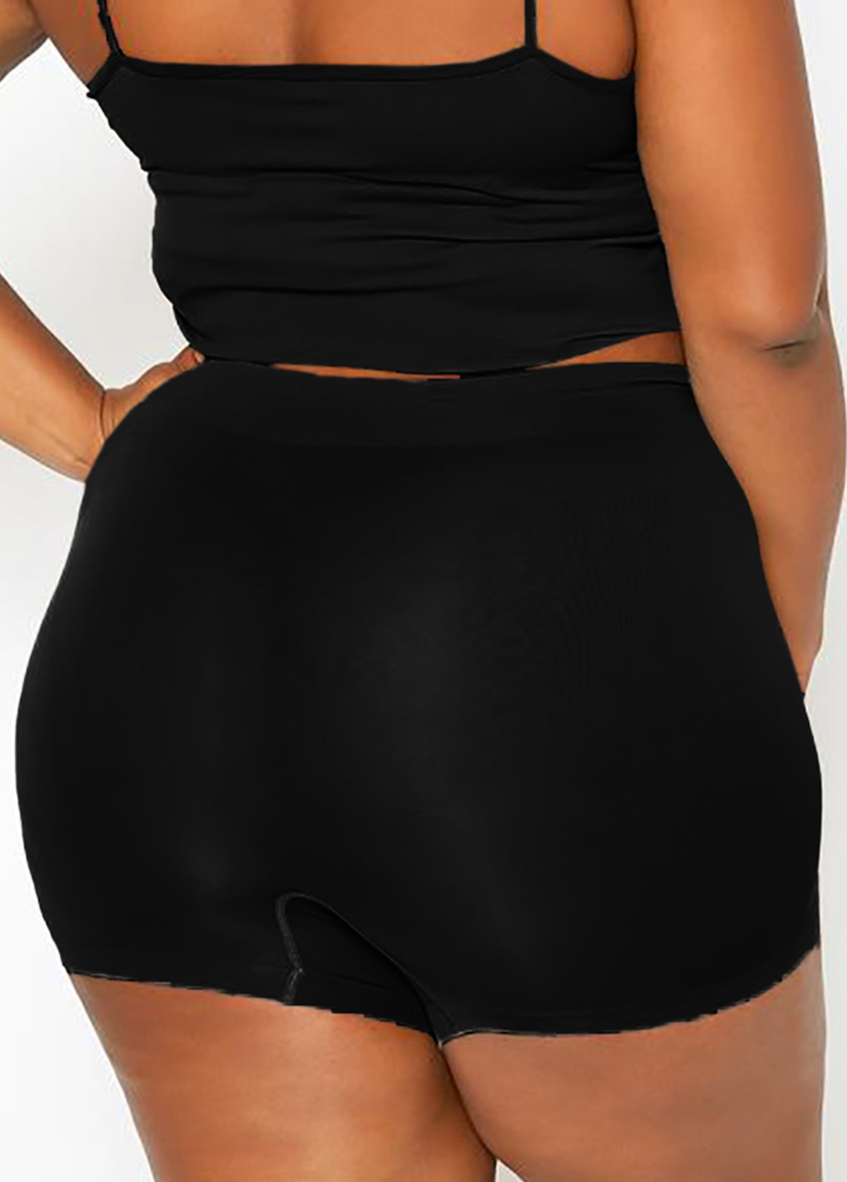 Plus Size High Waist Solid Swim Shorts | picture 
