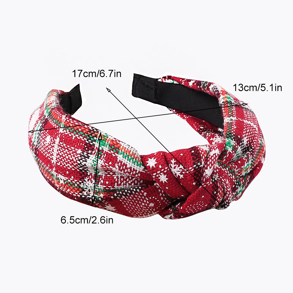 Red Twist Design Snowflake Print Headband