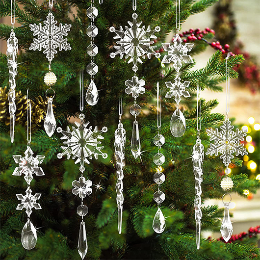 White Christmas Snowflake Holiday Stuff Pendant