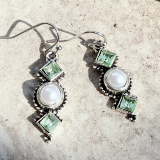 Hot Drilling Silvery White Alloy Earrings