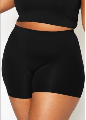 Plus Size High Waist Solid Swim Shorts