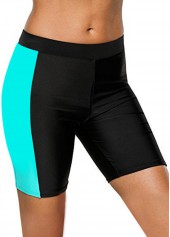 Color Block Mid Waist Skinny Swim Shorts | thumb picture 