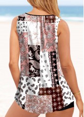 Pink Tribal Print Ring Detail Tankini Top-No Bottom | picture 2