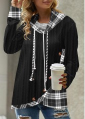 Black Asymmetric Hem Long Sleeve Sweatshirt