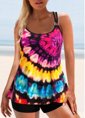 Metal Ring Tie Dye Print Tankini Top-No Bottom | picture 3