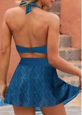 Lace Navy Tie Back Bikini Top-No Bottom | thumb picture 