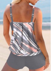 Fake 2in1 Geometric Print Multi Color Tankini Top-No Bottom | picture 2