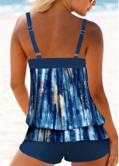 Circular Ring Geometric Print Blue Tankini Top-No Bottom | picture 2