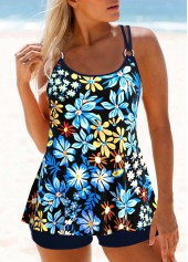 Circular Ring Floral Print Multi Color Tankini Top-No Bottom | picture 1