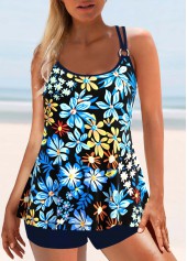 Circular Ring Floral Print Multi Color Tankini Top-No Bottom | picture 3