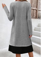 Light Grey Marl Tummy Coverage Long Sleeve Dress | thumb picture 