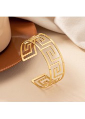 Gold Greek Key Round Alloy Bangle | thumb picture 