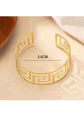Gold Greek Key Round Alloy Bangle | thumb picture 