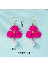 Hot Pink Round Floral Alloy Earring | thumb picture 