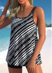 Scoop Neck Striped Black Tankini Top-No Bottom | picture 3