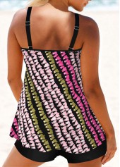 Circular Ring Mid Waisted Multi Color Tankini Set | thumb picture 