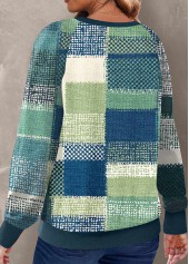 Multi Color Button Geometric Print Long Sleeve Sweatshirt | thumb picture 