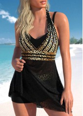 Lace High Waisted Leopard Black Tankini Set | thumb picture 