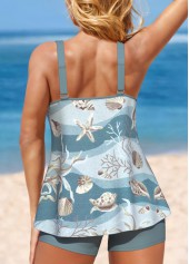 Lightweight Mid Waisted Marine Life Print Tankini Set | thumb picture 