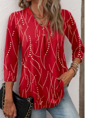 Black Friday Red Hot Stamping Geometric Print T Shirt | thumb picture 