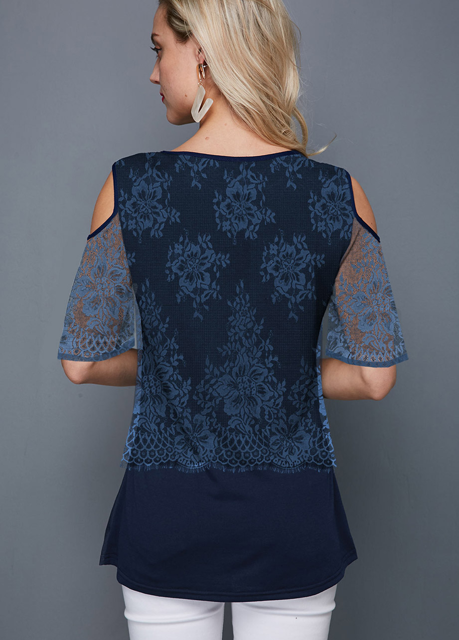 Criss Cross Short Sleeve V Neck T Shirt | picture 