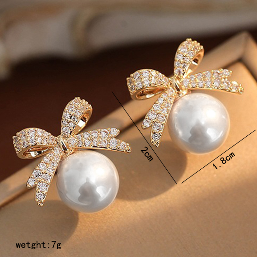 White Color Butterfly Alloy Detail Earring | picture 