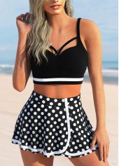 Cut Out Polka Dot Black Bikini Top-No Bottom