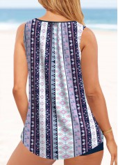Metal Ring Tribal Print Multi Color Tankini Top-No Bottom 2