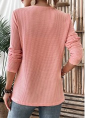 Dusty Pink Layered Long Sleeve Round Neck T Shirt | thumb picture 