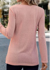 Dusty Pink Lace Long Sleeve Square Neck Blouse