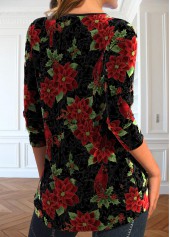 Black Velvet Christmas Print Long Sleeve T Shirt | thumb picture 