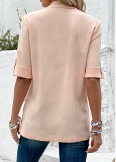 Dusty Pink Half Sleeve Fake Two Piece Twinset | thumb picture 