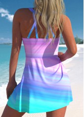 Criss Cross High Waisted Ombre Swimdress and Shorts | thumb picture 