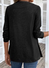 Dark Grey Marl Long Sleeve Fake Two Piece Twinset | thumb picture 