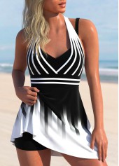 Cut Out Ombre Black Swimdress Top-No Bottom | picture 1
