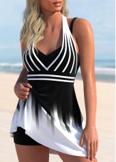 Cut Out Ombre Black Swimdress Top-No Bottom | picture 3