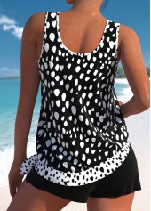 Bowknot Polka Dot Black Tankini Set | thumb picture 
