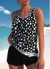 Bowknot Polka Dot Black Tankini Set | thumb picture 