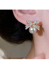 White Color Butterfly Alloy Detail Earring