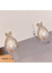 White Color Round Alloy Ear Studs | thumb picture 
