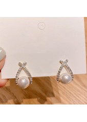 White Color Round Alloy Ear Studs | thumb picture 