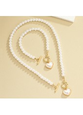 White Round Pearl Necklace and Bracelet | thumb picture 