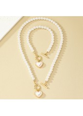 White Round Pearl Necklace and Bracelet | thumb picture 
