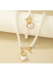 White Round Pearl Necklace and Bracelet | thumb picture 