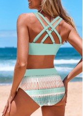 Geometric Print Mint Green Bikini Set | thumb picture 