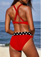 Patchwork Polka Dot Red Bikini Set | thumb picture 