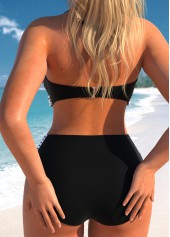 Surplice Tie Ombre Black Bikini Set | thumb picture 