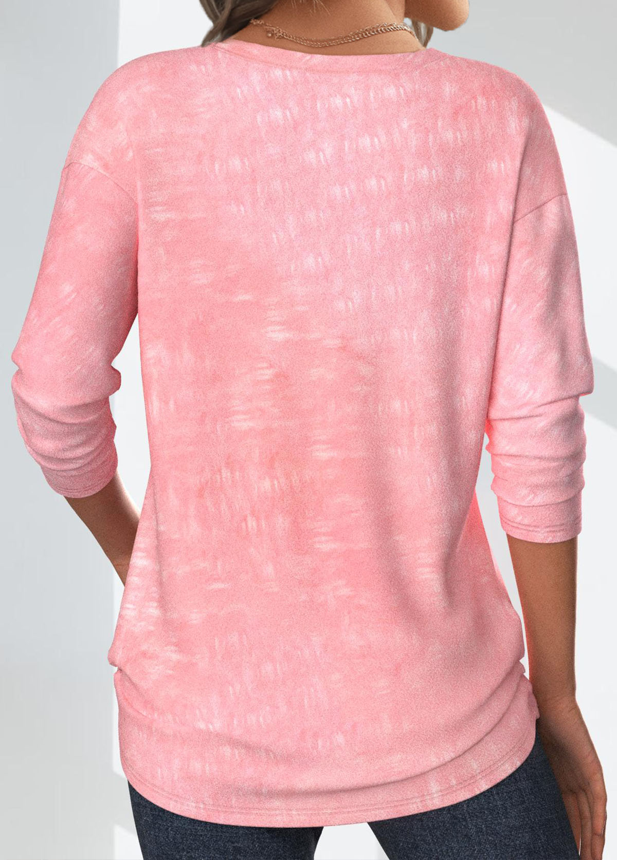 Valentine's Day Light Pink Tie Dye Print T Shirt
