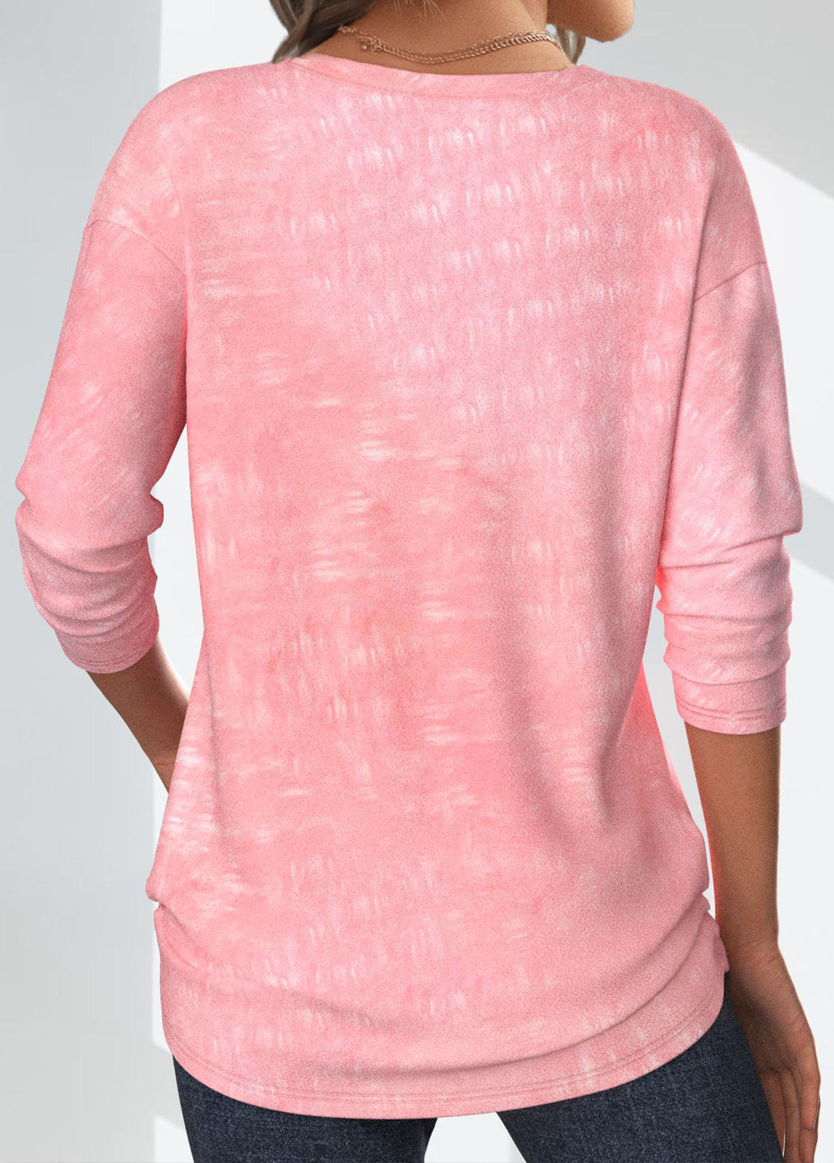 Valentine's Day Light Pink Tie Dye Print T Shirt | picture 