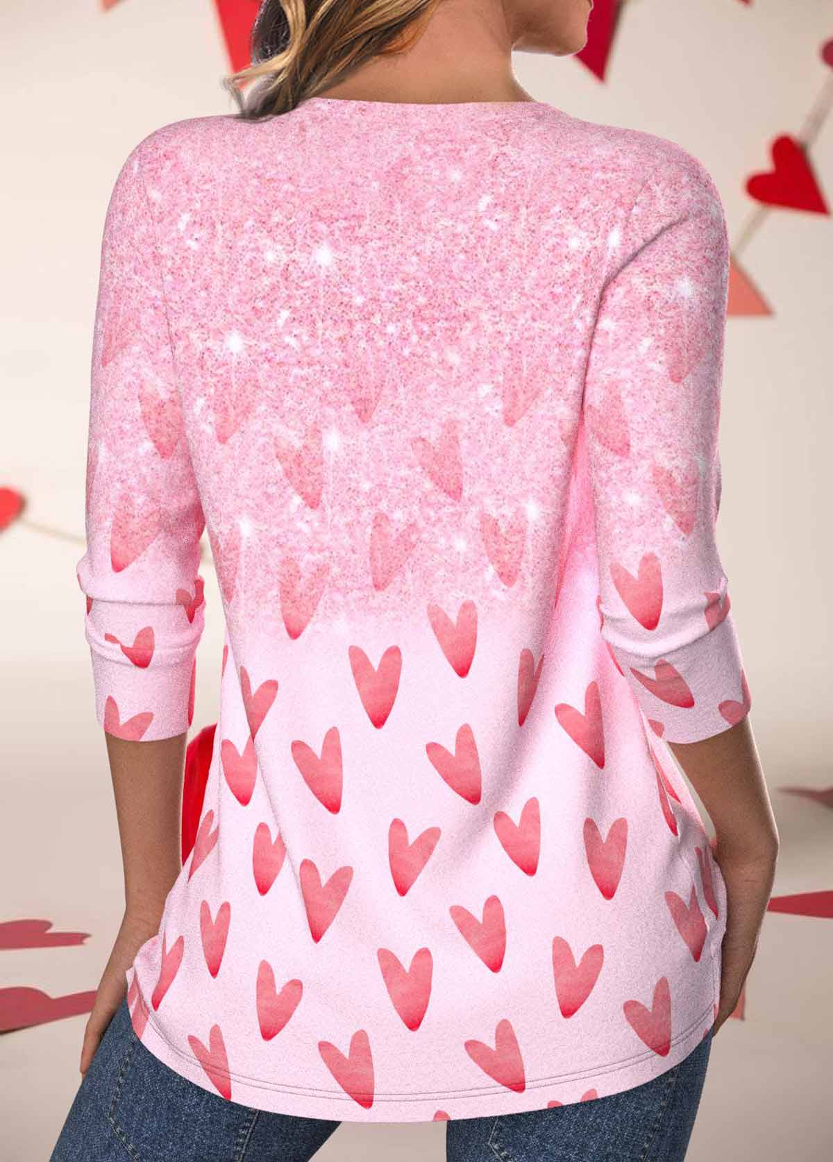 Valentine's Day Light Pink Criss Cross T Shirt